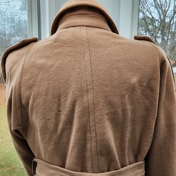 Vintage DonnyBrook Tan Camel Double Breasted Wool Belted Coat Size 14 - Picture 10 of 12